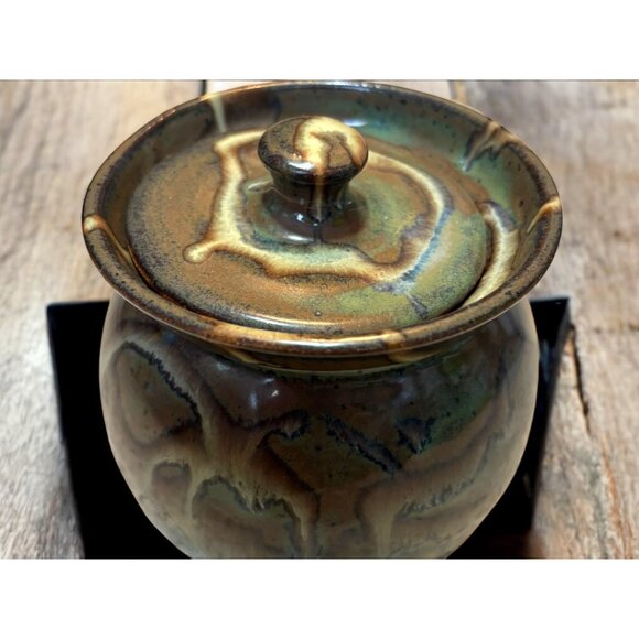 Martindale Art Pottery Creamer and Honey Pot Lidded Sugar Signed - Picture 13 of 16